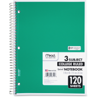 Mead Spiral Bound Notebook - College Rule - 120 Sheets